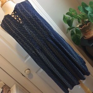 Old Navy Blue And White Sleeveless Sun Dress SZ L